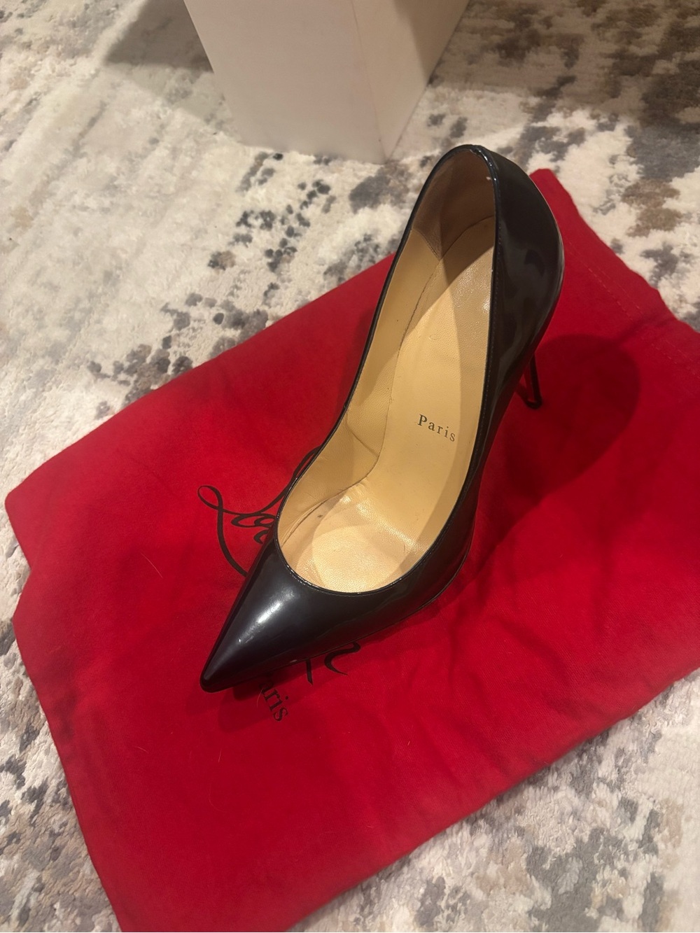 Christian Louboutin Black Patent Pointed Toe Stiletto